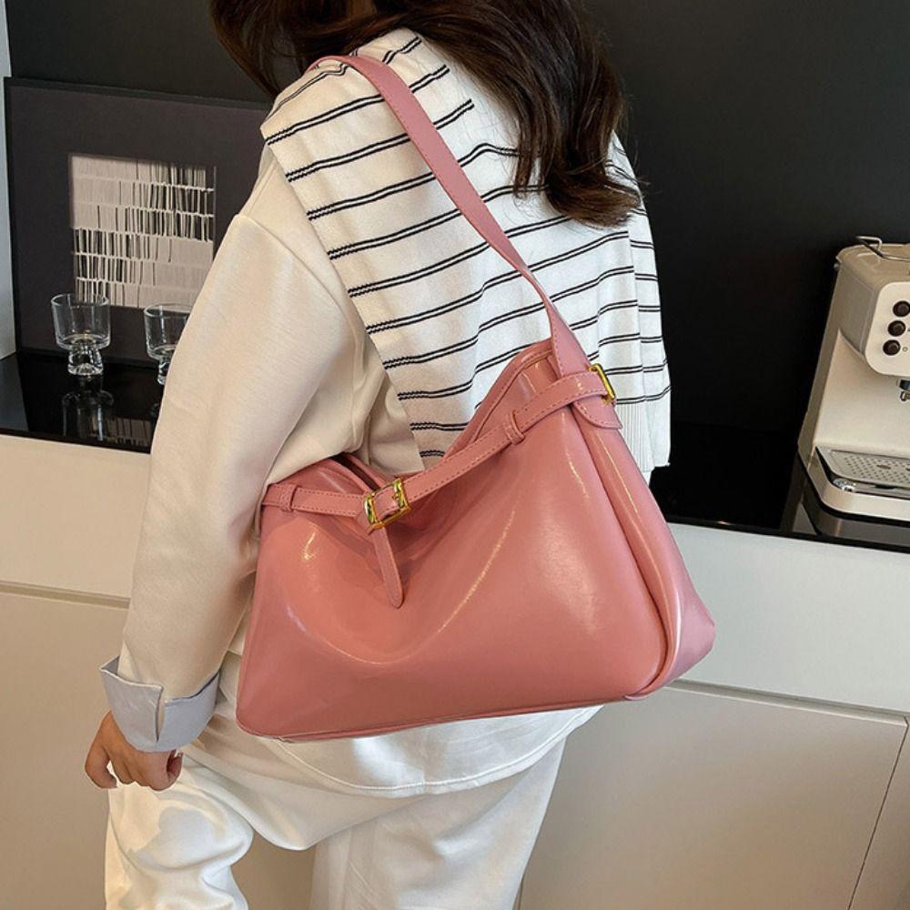 Tote Bag Large Capacity Handbag Solid Color Underarm Packs Fashion Retro PU Tote Bag  Outdoor