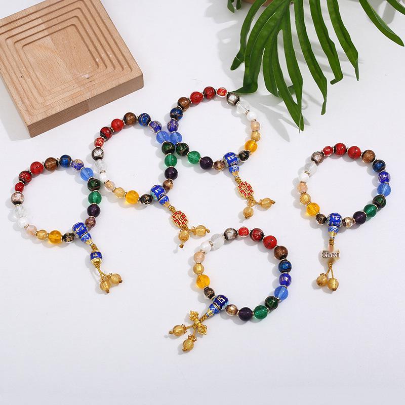 Eighteen-Seed Glazed Incense Bracelet: Multi-Treasure Single Circle with Ash Glaze