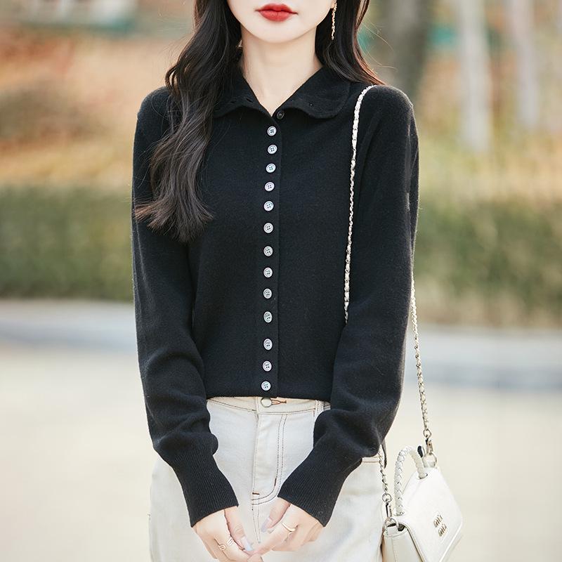 Women's Petite Loose Wool Sweater Knitwear with Half-High Collar - 2026 Autumn/Winter Collection