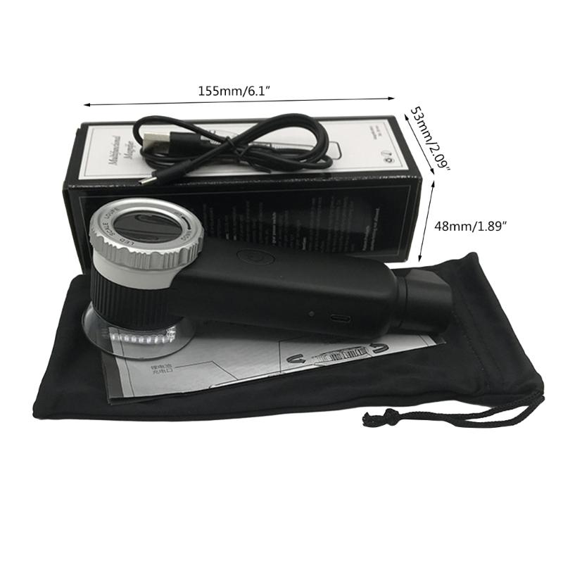 Kraftfull 30X Handhållen Förstoringsglas USB Uppladdningsbar Förstoringsglas med LED-lampa Utforska Detaljerna på Nära Håll för Seniorer