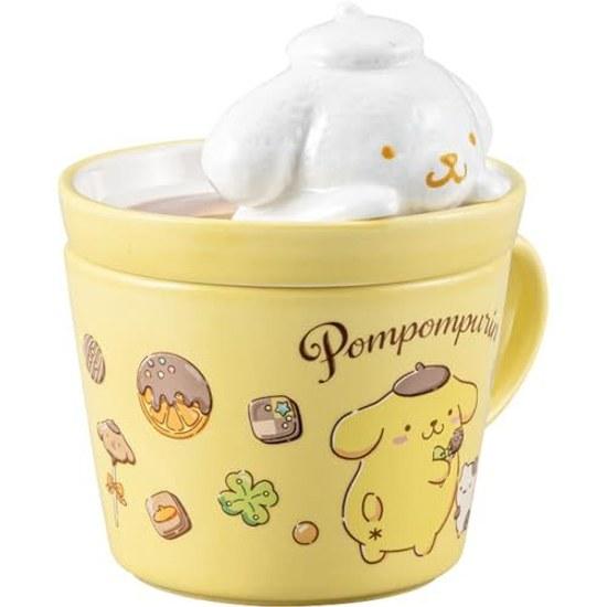 Sun Art Sanrio Pom Purin Mug Lid Insulated Approximately 1213cm 230mL Latte Goods Miscellaneous Birthday Present Yellow SAN4551-5