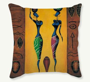 

African Costume Clipart Throw Pillow 45x45 Africa Life Collection African Woman Pillowcase Sofa Car Decorative Cushion Cover 35x35cm only cover