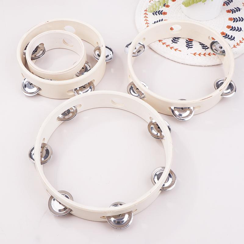 4/6/7/8 Inch Hand Held Wood Headless Tambourine Percussion Hand Drums Educational Toys Orff Musical Instruments For Kids