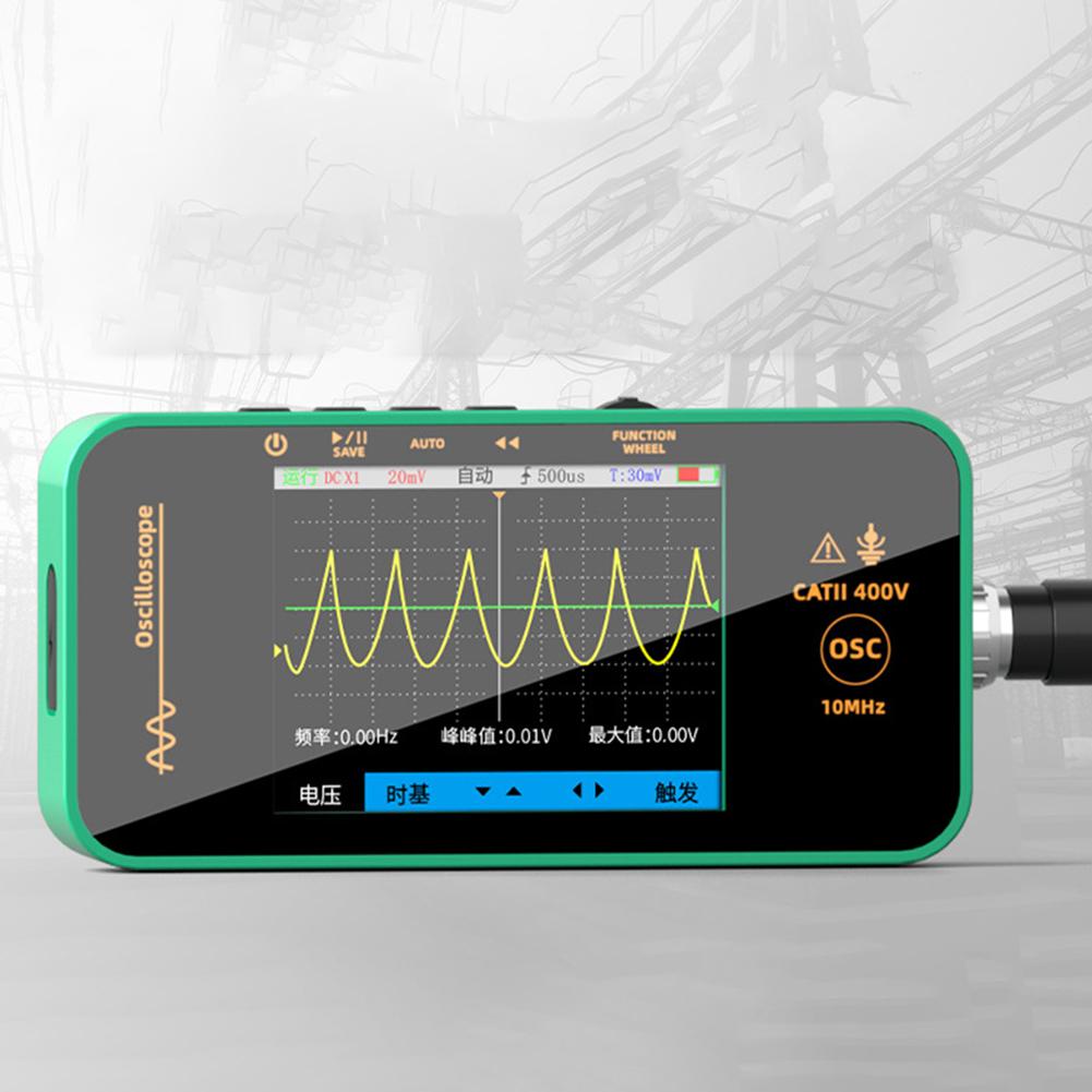 10MHz Bandwidth Handheld Oscilloscope For On-site Testing Waveform Save To PC ABS Housing 1200 MAh Rechargeable Battery
