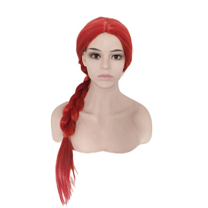 Character Jessie Tracy Cosplay Red Fried Dough Twists Braid Carnival Halloween Synthetic Wig