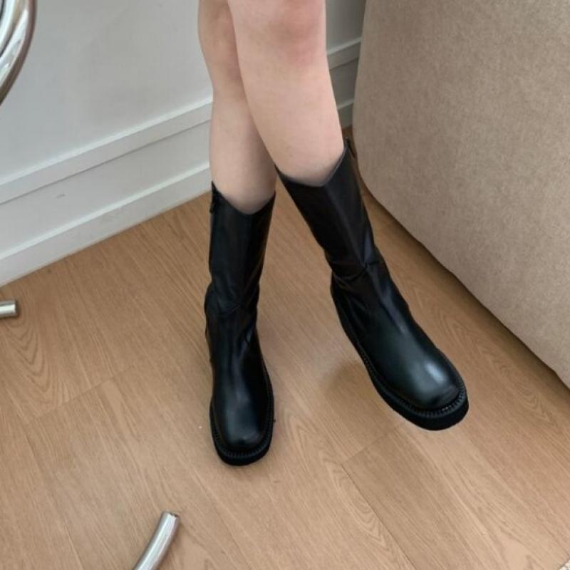New Arrivals Open Run Nareki Wedge Heel Boots Black Height Increase Women
