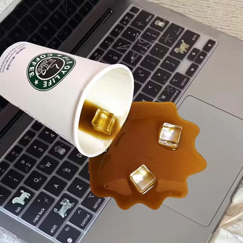 1Pc Overturned Coffee Cup Prank Phone Stand, Plastic Prank Toy, A Must-Have For Lazy People, Home Decoration Ornament.