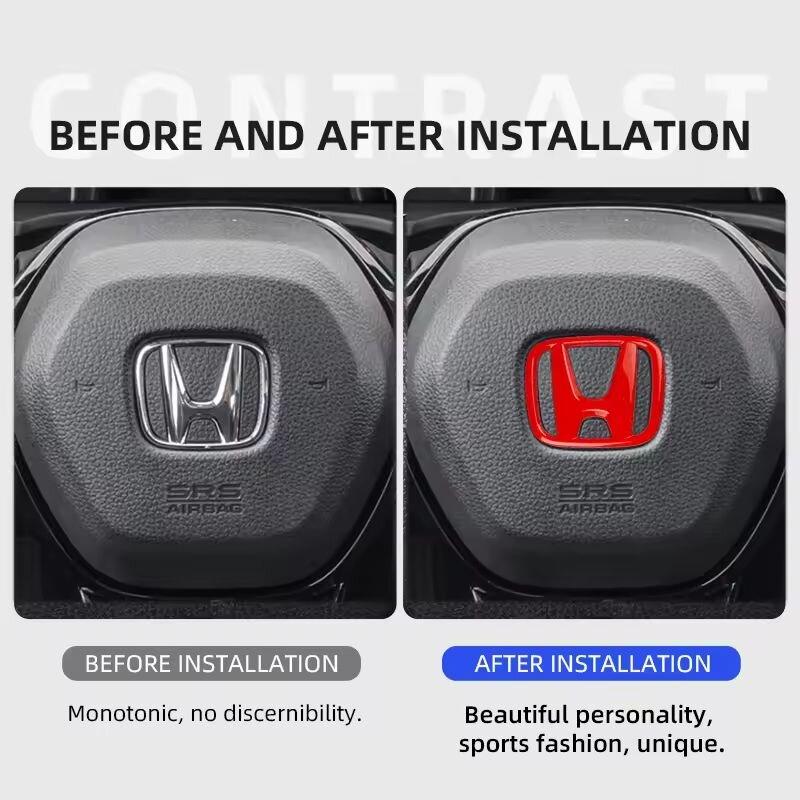 1Pcs Car Steering Wheel Decoration Sticker Badge Auto Styling For Honda Civci CRV Accord Mugen Prelude FIT City CRZ CRX Jazz D
