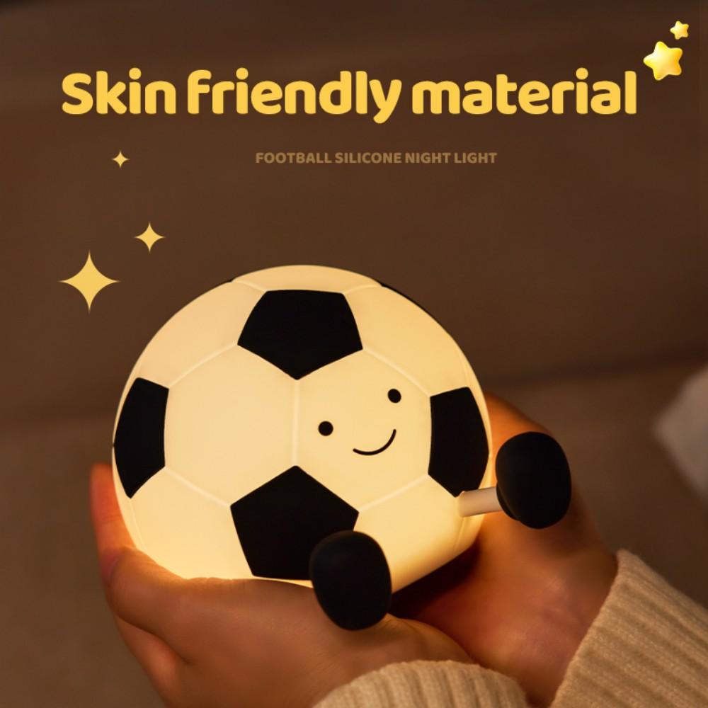 Soccer Silicone Night Light Rechargeable Dimmable and Soft Touch Beside Soccer Lamp With Timer For Nursery Room Decor
