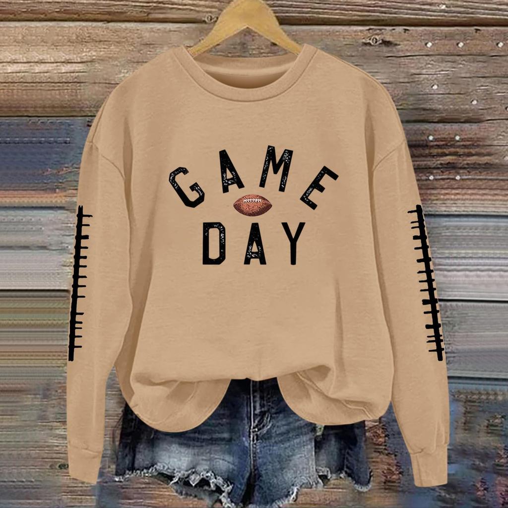 Women's Fashionable And Casual Long Sleeved Printed Round Neck Sportswear Pullover Sweatshirt Top