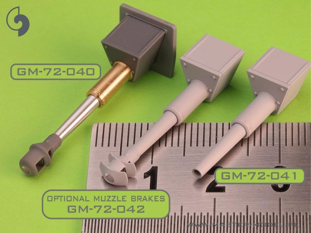 Master Model II wojny światowej niemieckiego działa StuH 42 z hamulcem wylotowym i jarzmem, haubica szturmowa, plastikowe części do modelu 1/72 10,5 cm L/28 (dla 42) GM-72-040 (Zbiornik)