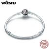 WOSTU 100% 925 Silver Poetic Blooms Bracelet & Bangles For Women Fit DIY Charms Beads Original Jewelry Gift FBS919