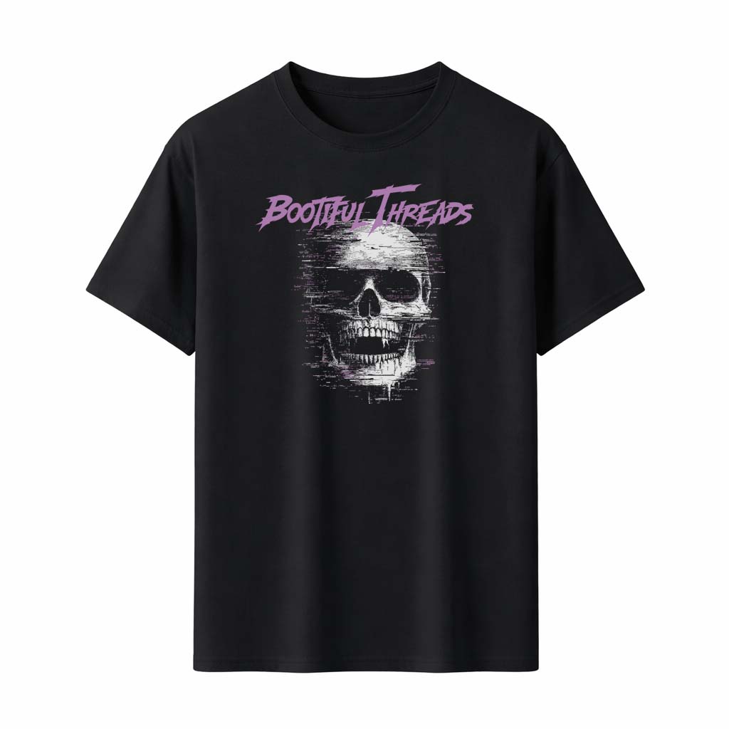 

Glitch Skull T-Shirt Men Women Horror Gothic Print Tee Vintage Distressed Graphic Top Halloween Streetwear Dark Aesthetic - M... S разноцветный