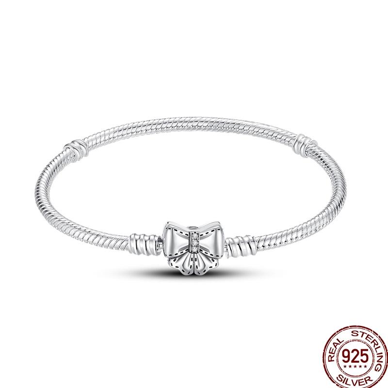 925 Sterling Silver 17-20CM Original Bracelets Heart Moon Sun Clasp Bead Charm Bracelet Fit DIY Charms Beads for Women Jewelrys