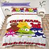Custom Name Babblarna Pattern Bedding uilt Set uilt Cover Pillowcase Home Decoration Birthday Gift (1*duvet cover+2*pillowcase without core)