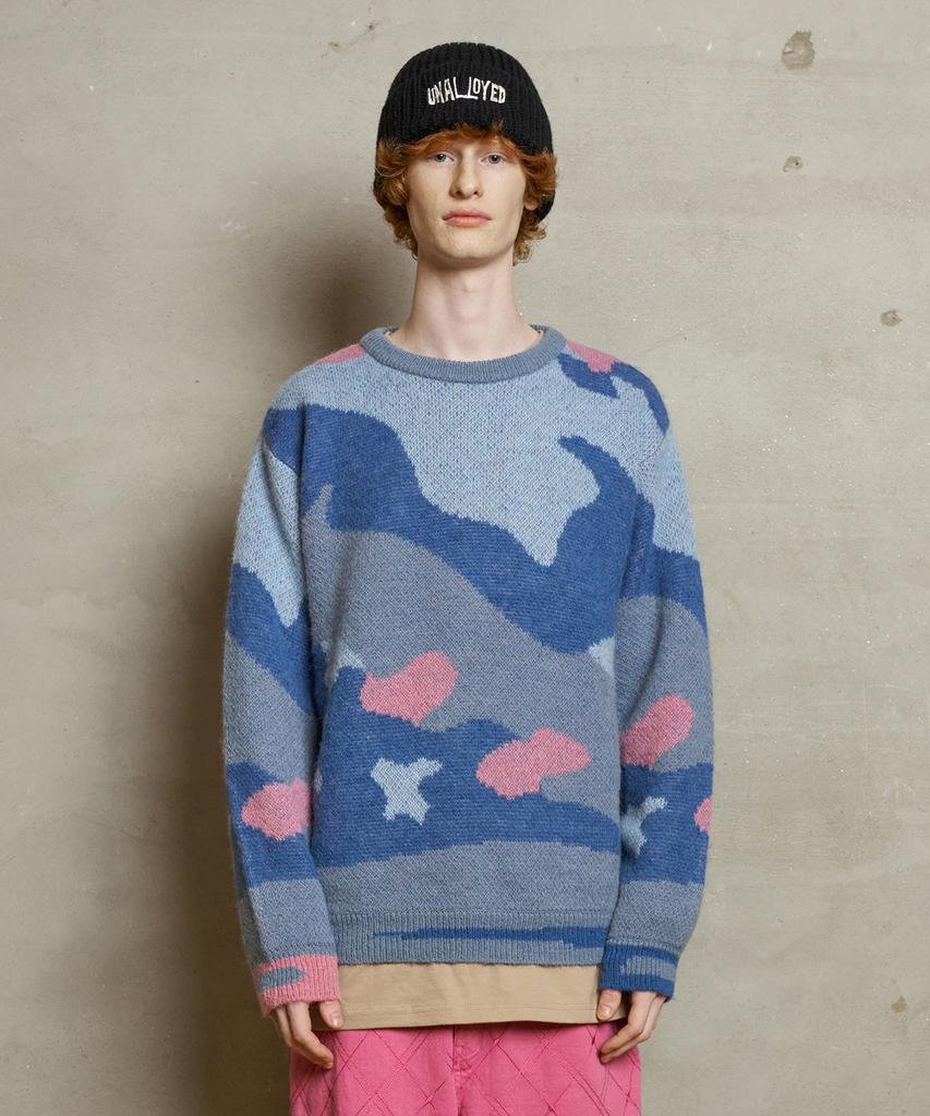 UNALLOYED Brushed Camo Knit / Blue