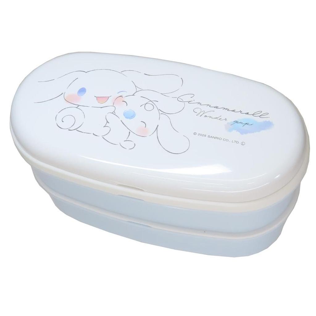 Kamio Japan Cinnamoroll Oval Microwaveable Lunch Bento 052979 2-Tier Box, Box,