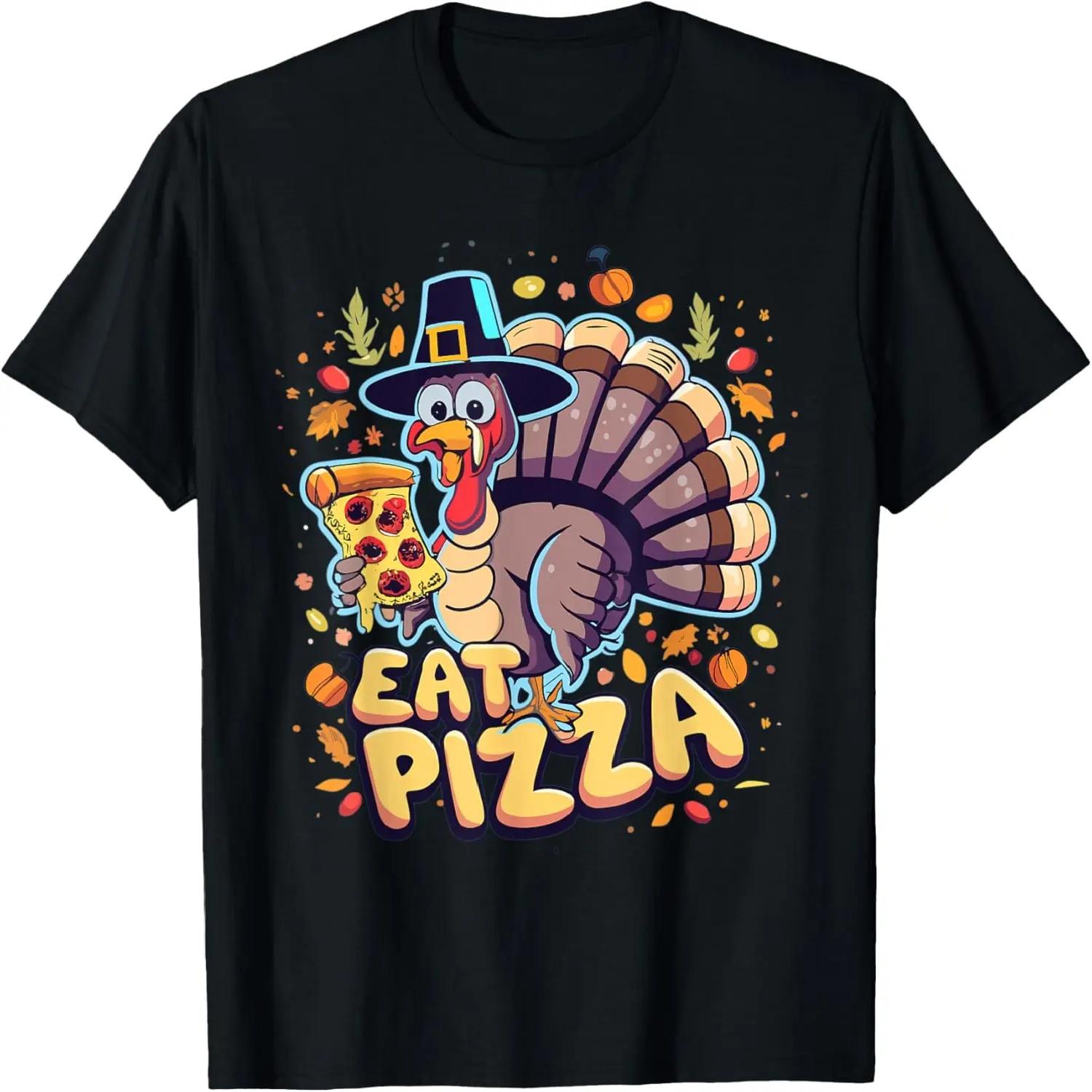 Funny Thanksgiving Christmas Save A Turkey Eat Pizza T-Shirt S