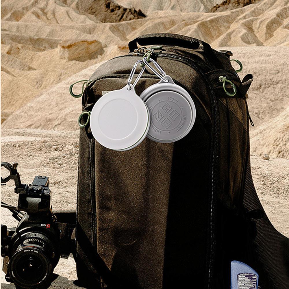 Leak Proof Silicone Drinking Cup with Carabiner Retractable Camping Cup Foldable Travel Mug  Sport