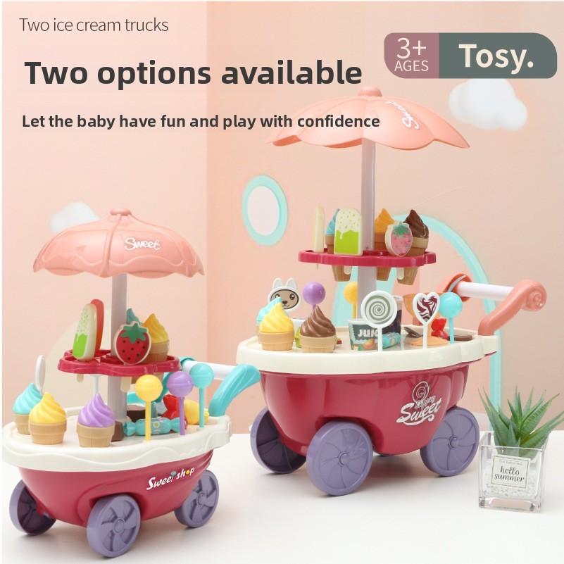 Childrens Ice Cream Cart Play Set With Sound Light Effects For Kids Ages 3 To 6