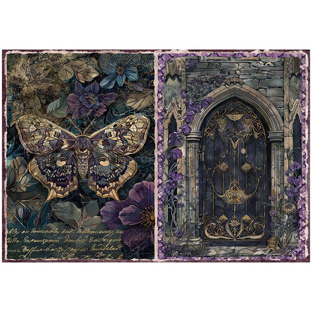 12 Sheets Retro Moonlight Garden Collage Journal Paper & DIY Stickers