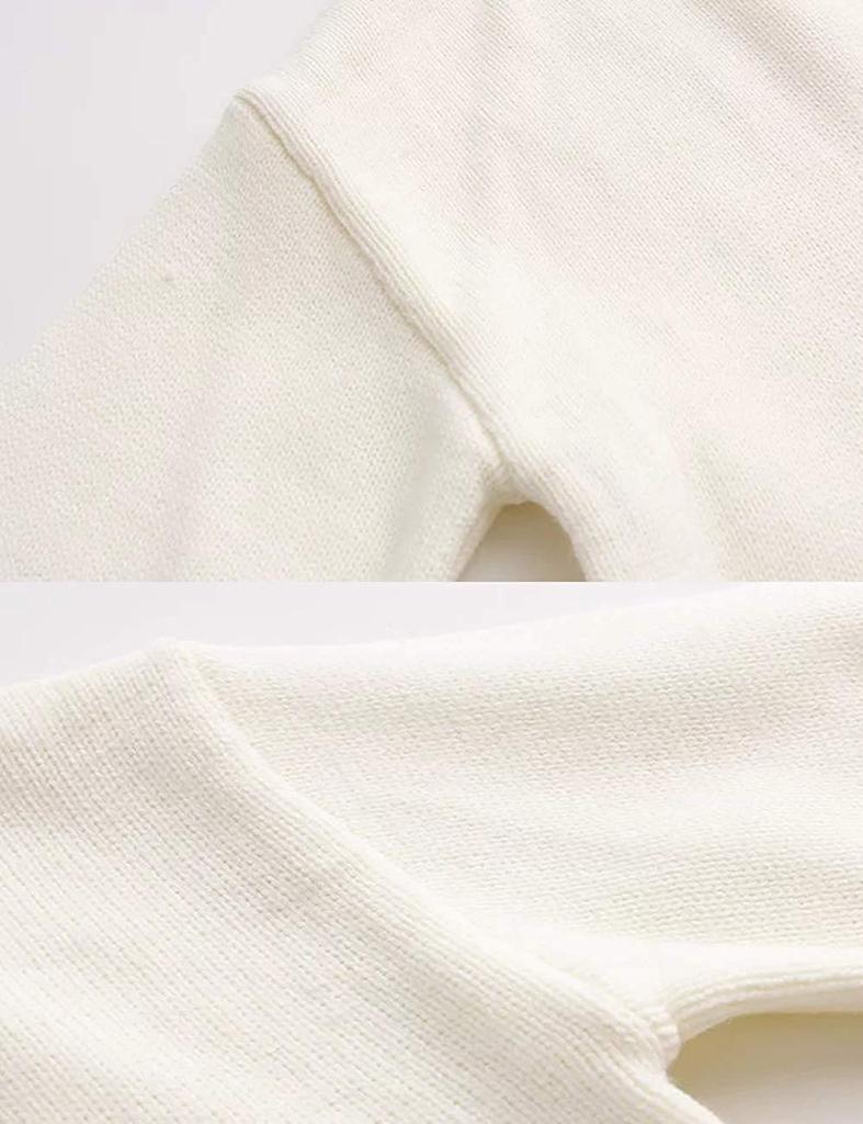 Suéter Feminino S-Lifeeling Fofo de Manga Comprida Estilo Garota da Floresta Solto Quente de Lã de Ovelha Gola Redonda Comprimento Longo, Estilo, Outono/Inverno, Ajuste, Estampado, Macio, Algodão, Gola,