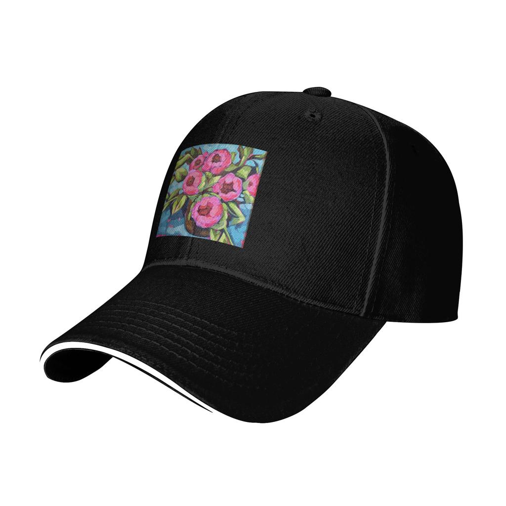 Pink Peonies Cap Casual Baseball Caps Adjustable Hat Hip Hop Summer Unisex Baseball Hats Customizable