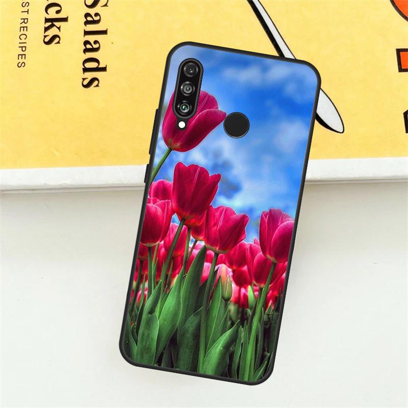 Spring Tulips Flower For Huawei Nova Y61 Y73 Y70 Y72 Y60 Y90 Y91 7i 8i 11i 12i 12s 9 10 SE P20 P30 P40 Lite Case