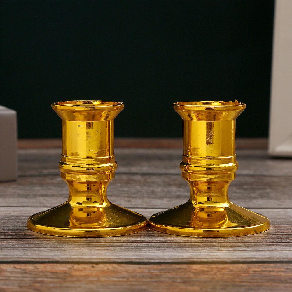 2pcs Traditional Shape Taper Standard Plastic Candle Holders Candlestick Wedding Dinner Decor for Electronic Candles For Party