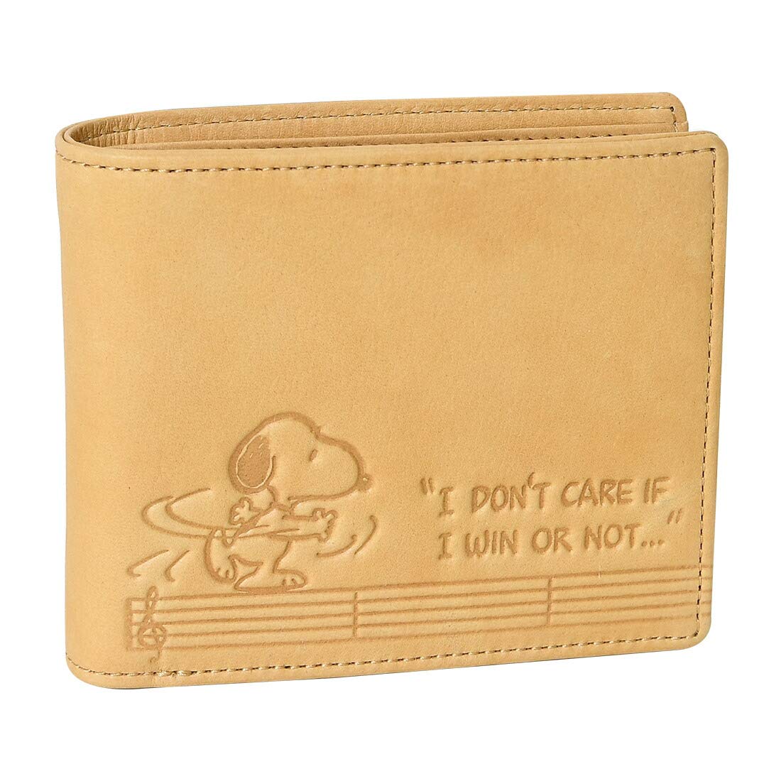 

73280 Bifold Short Wallet Embossed Genuine Leather Camel [Snoopy] Women s