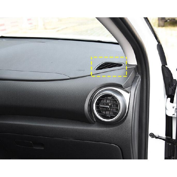 For Hyundai Kona Encino 2018-2023 Black Steel Dash L&R AC Air Outlet Vent Trim