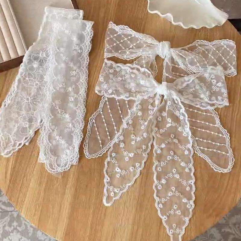 Fashion Y2K Long Lace Waistband Bow Floral Lace Waist Belt Tie Up Thin Dress Jeans Belt Summer