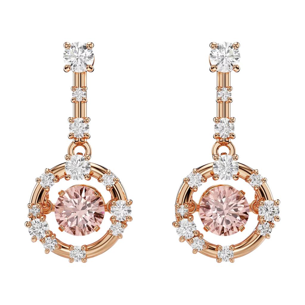 Swarovski Constella Star Pattern Design Cubic Zirconia Earrings Women Earrings Rose-Gold 5744239