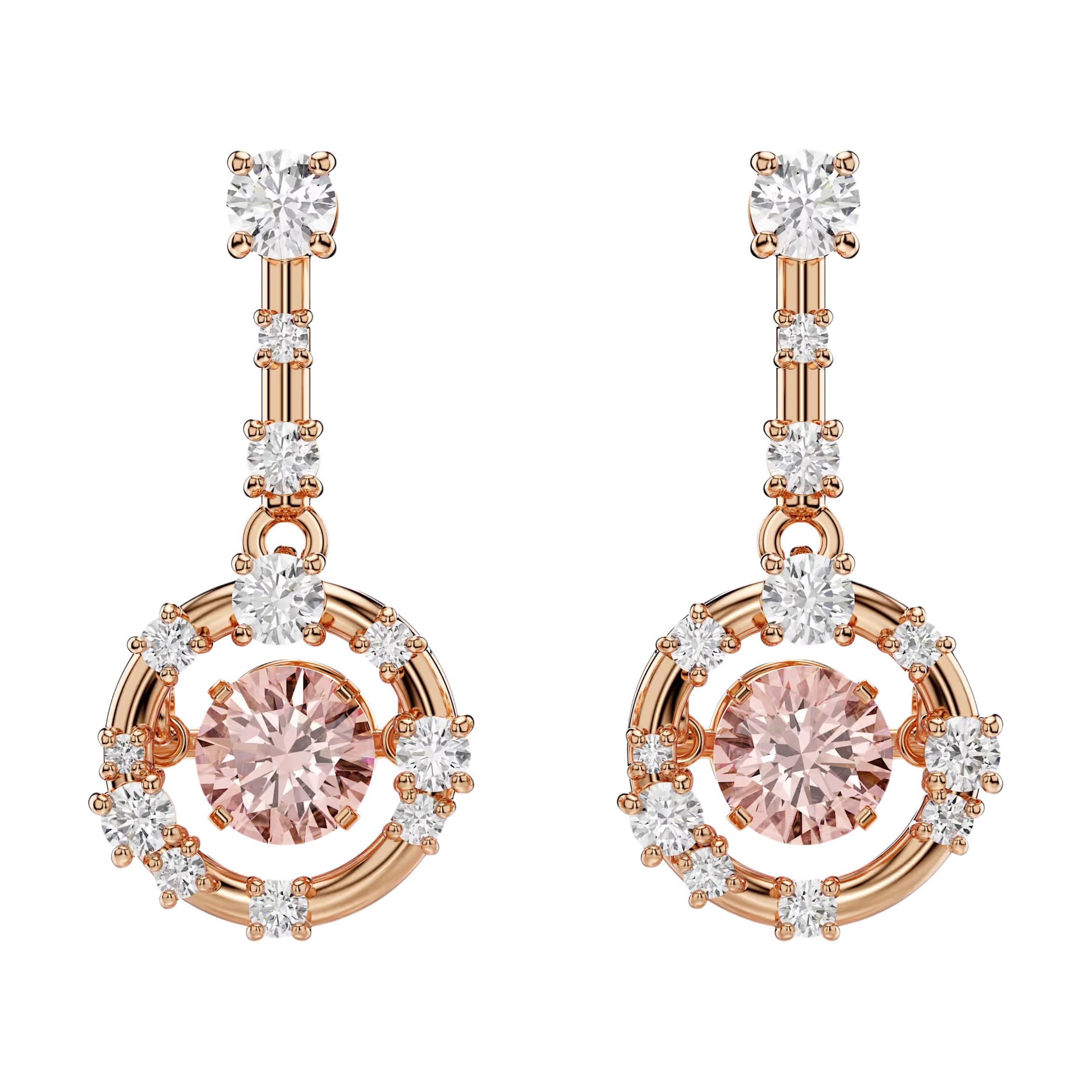 Swarovski Constella Star Pattern Design Cubic Zirconia Earrings Women earrings Rose-Gold 5744239 Box (Random Color)