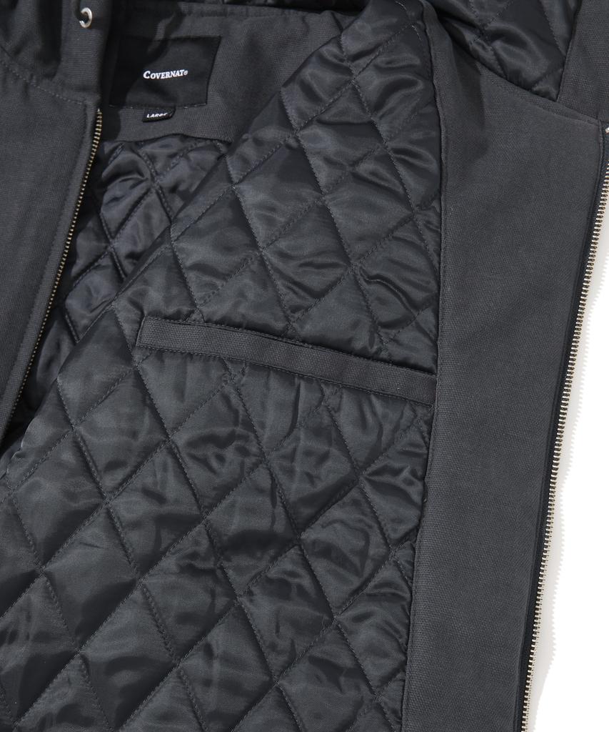 COVERNAT C Logo Heavy Oxford Hoodie Jacket Charcoal