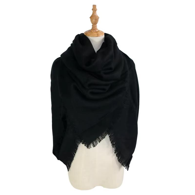 Sciarpa Quadrata Morbida da Donna 140cm Tinta Unita Invernale Caldo Scialle Hijab Coperta Avvolgente Pashmina Fazzoletto da Collo Écharpe Bufanda Sciarpe