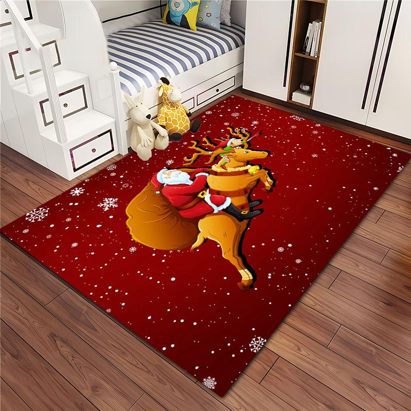 Funny Santa Claus Merry Christmas Carpet for Home Living Room Kid's Bedroom Sofa Doormat Kitchen Floor Rugs Anti-slip Decor Gift