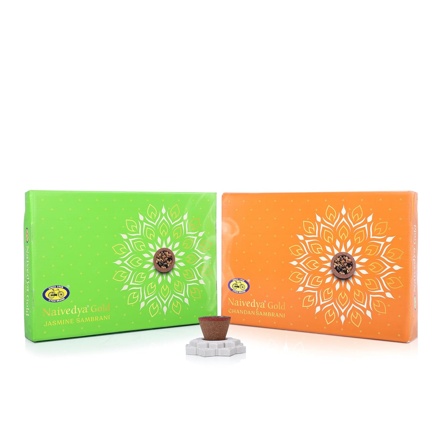 

Cycle Pure Naivedya Gold Чашки благовоний самбрани Сандаловое дерево и Жасмин Упаковка из 2 штук 18 шт Без угля Сандаловое дерево и Жасмин для Пуджи