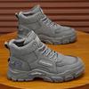 Men's High Top Boots Platform Casual Shoes Non Slip Comfortable Hiking Boots for Men Outdoor Working Shoes Lace-up Ankle Boots