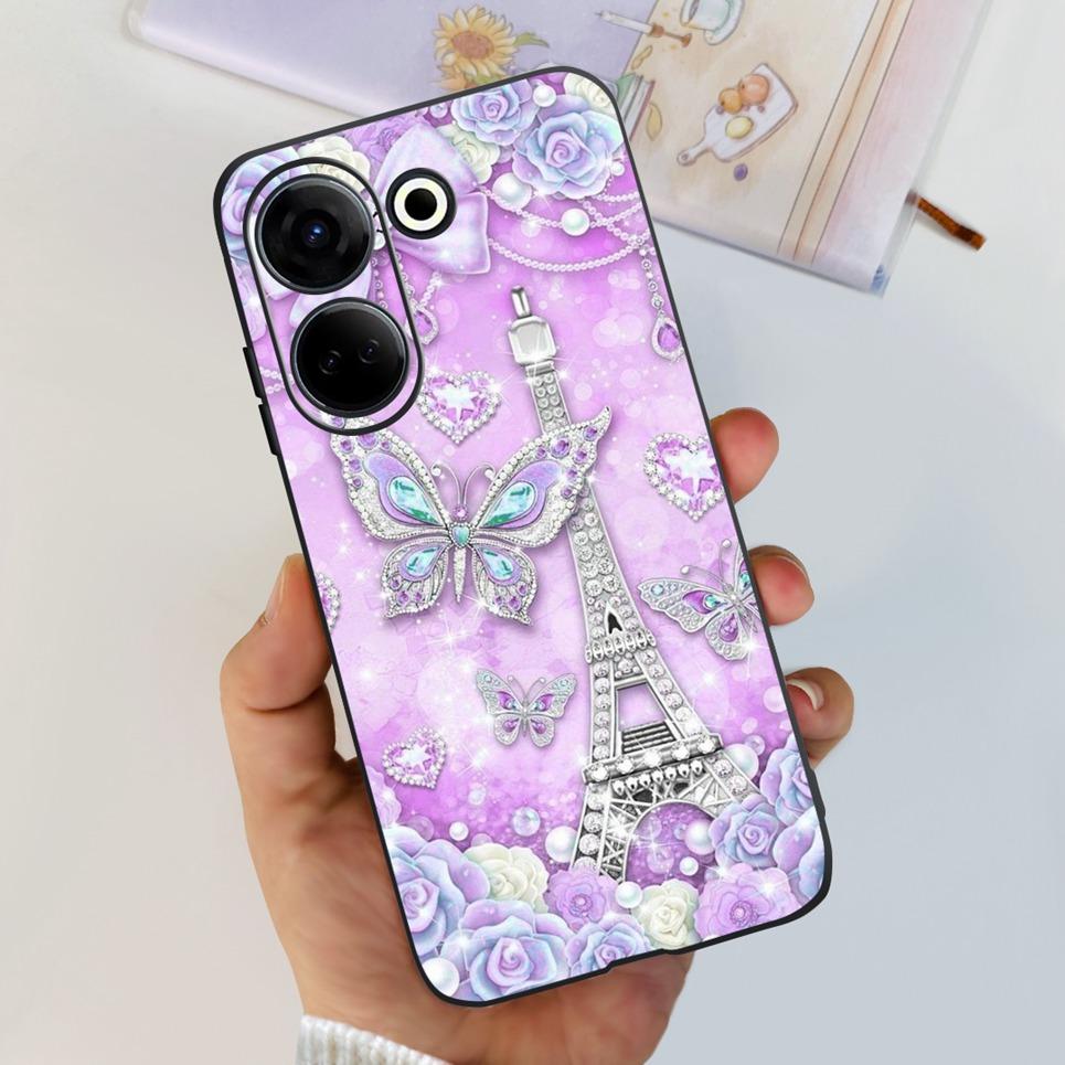 For Tecno Camon 20 Pro 4G 5G Case Cute Cat Cartoon Love Heart Liquid Silicone Shell For Tecno Camon 20 Premier Camon20 4G Funda