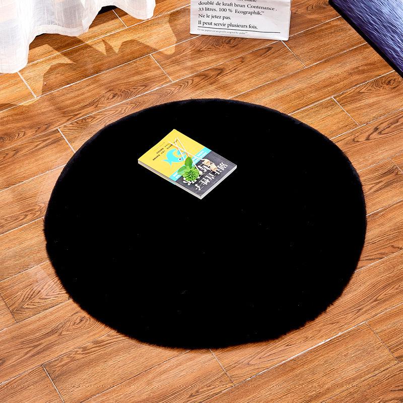 Round Plush Imitation Rabbit Fur Carpet for Living Room, Bedroom, Coffee Table, Bedside, or Entrance