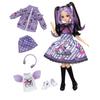 Takara Tomy Licca-chan Doll, Cool Kuromirika-chan DX Casual & Purple Dress Set, Dress-Up Pretend Play Toy for Ages 3 and Up