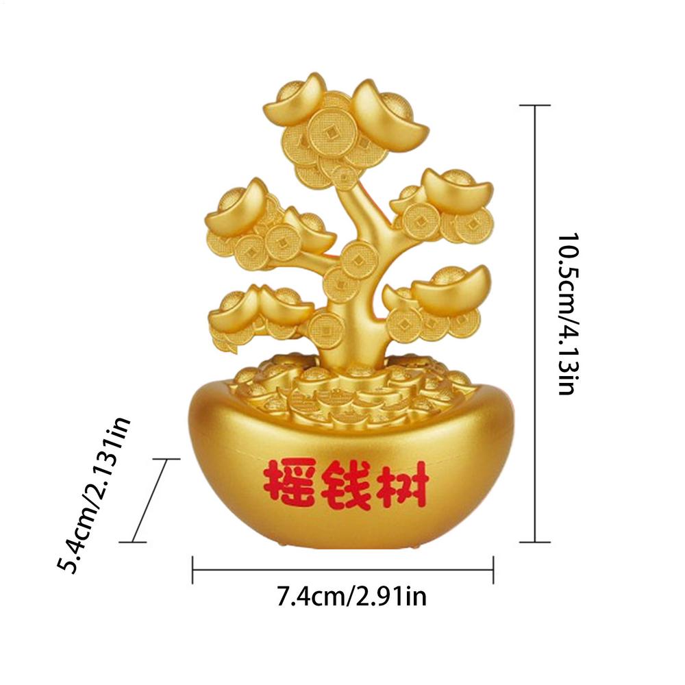 Car Dashboard Decor Solar-Powered Shaking Money Tree Design Automotive Interior Decor Cute Dashboard Car Accessories for Trailer