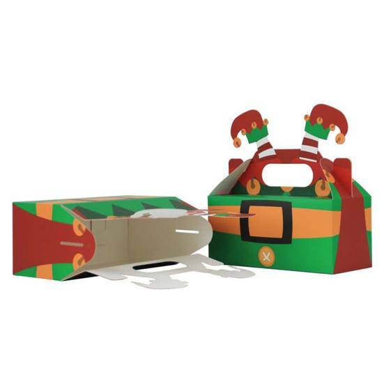 Confezione regalo di Natale da 10 pezzi Scatole regalo di cartone per caramelle Scatole per biscotti con manico Sacchetti per regali Forniture per bomboniere per feste