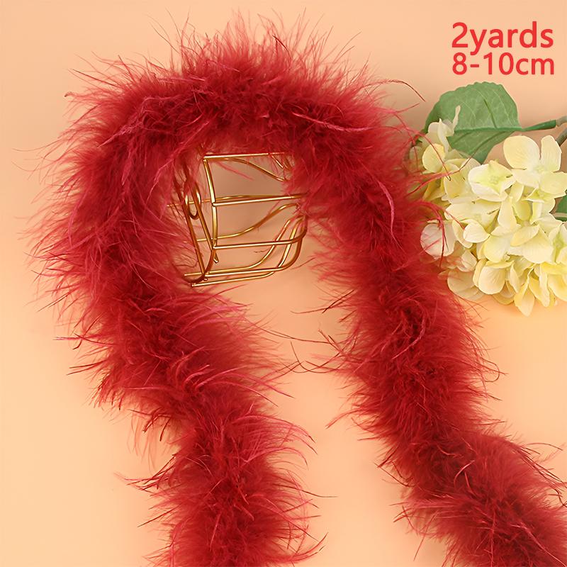 Feather Boa Ostrich 8-10cm Trim Long For Sewing Party Crafts Clothes Hat Dress 2Yards 1.82Meter Plumas Strip Black White Pink