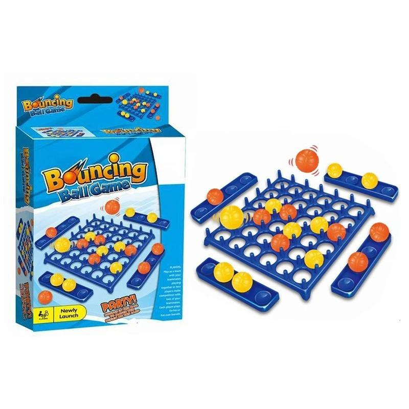 

Bouncing Ball Battle Game - Safe Plastic Set with Interactive Cards for Tabletop Family Fun & Reflex Training світло-сірого кольору