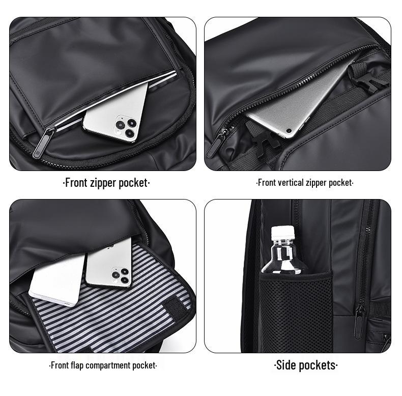 Men's Large Capacity Multifunctional Business Backpack - Nylon, Simple Design for Commuting