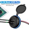 Enchufe de cargador de coche USB dual con indicador 12v 24v 3.1A Toma de corriente para coche barco vehículo autobús RV ATV (Instalación de montaje en superficie)