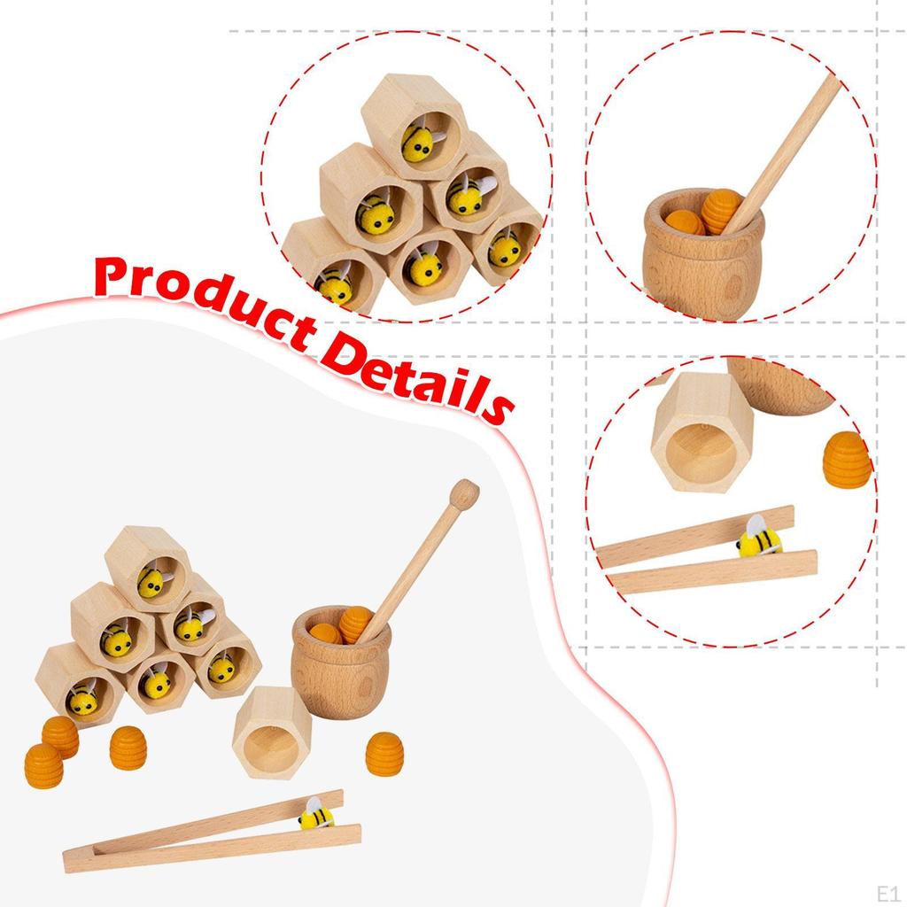 Sorting Stacking Toys Clamp Bee to Matching Game Educational Porable Preschool Activities Sensory