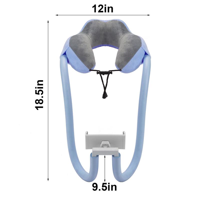 U-Shaped Neck Pillow With Gooseneck Tablet Phone Holder Sleep Cushion with Flexible Phone Reading Holder for Travel Office